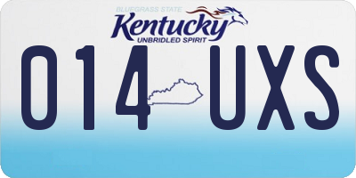 KY license plate 014UXS