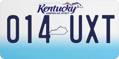 KY license plate 014UXT