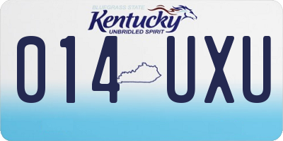 KY license plate 014UXU
