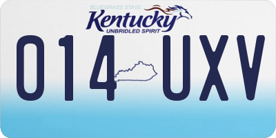 KY license plate 014UXV