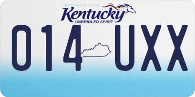 KY license plate 014UXX