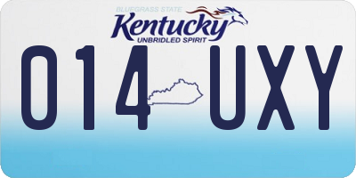 KY license plate 014UXY