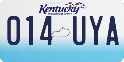 KY license plate 014UYA