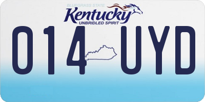 KY license plate 014UYD