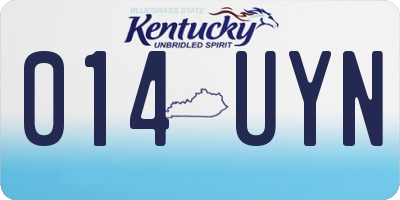 KY license plate 014UYN