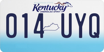 KY license plate 014UYQ