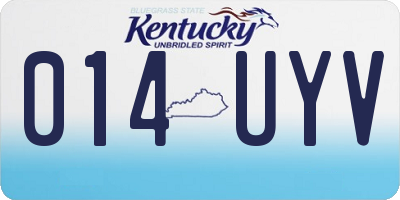 KY license plate 014UYV