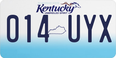 KY license plate 014UYX