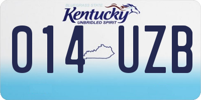 KY license plate 014UZB