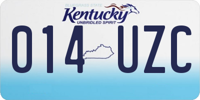 KY license plate 014UZC