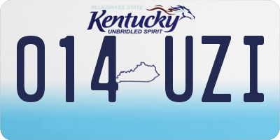 KY license plate 014UZI