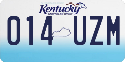 KY license plate 014UZM