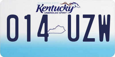KY license plate 014UZW