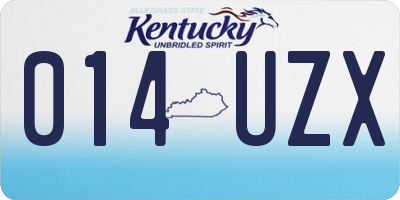 KY license plate 014UZX