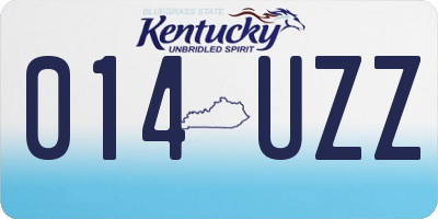 KY license plate 014UZZ