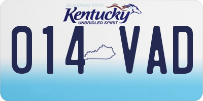 KY license plate 014VAD