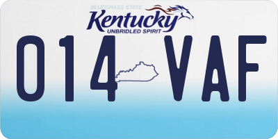 KY license plate 014VAF