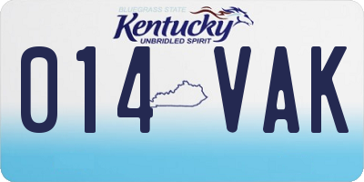 KY license plate 014VAK