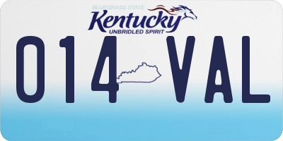 KY license plate 014VAL