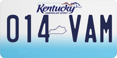 KY license plate 014VAM