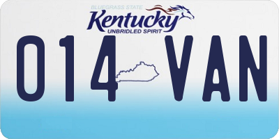 KY license plate 014VAN