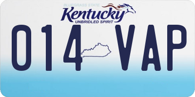 KY license plate 014VAP