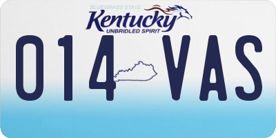 KY license plate 014VAS