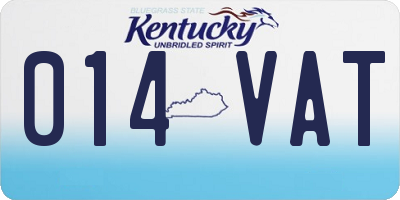 KY license plate 014VAT