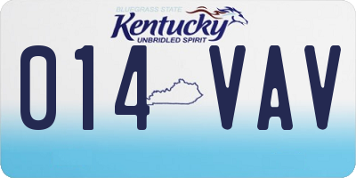 KY license plate 014VAV