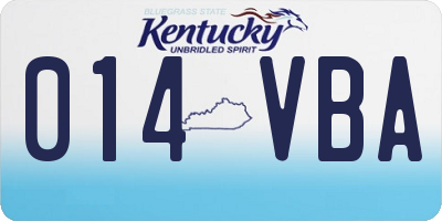 KY license plate 014VBA