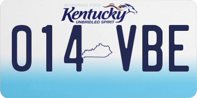 KY license plate 014VBE