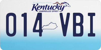 KY license plate 014VBI