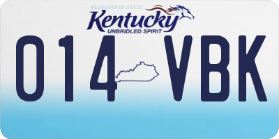 KY license plate 014VBK