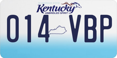 KY license plate 014VBP