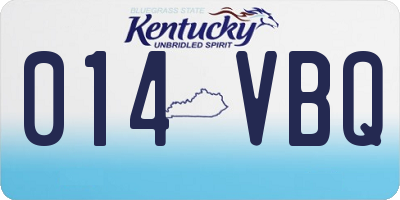 KY license plate 014VBQ