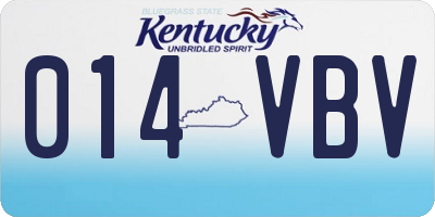 KY license plate 014VBV