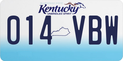 KY license plate 014VBW