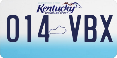 KY license plate 014VBX
