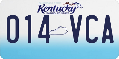 KY license plate 014VCA