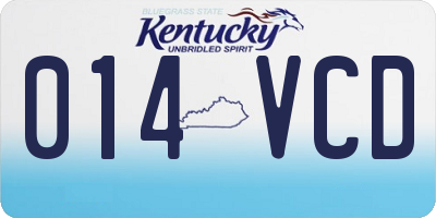 KY license plate 014VCD