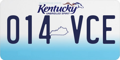 KY license plate 014VCE