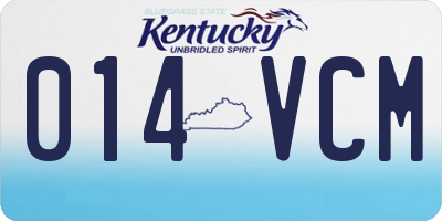 KY license plate 014VCM