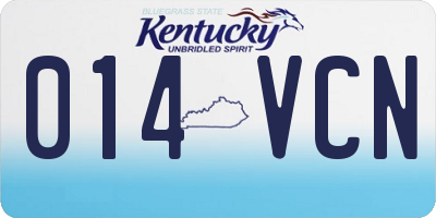 KY license plate 014VCN