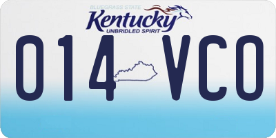 KY license plate 014VCO
