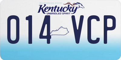 KY license plate 014VCP