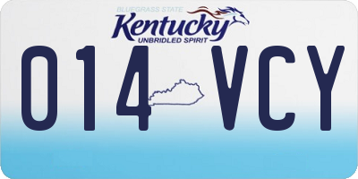 KY license plate 014VCY