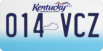 KY license plate 014VCZ