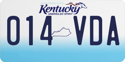 KY license plate 014VDA