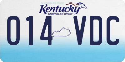 KY license plate 014VDC
