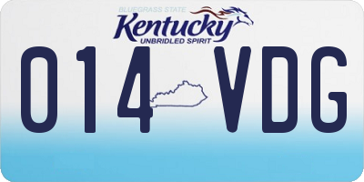KY license plate 014VDG